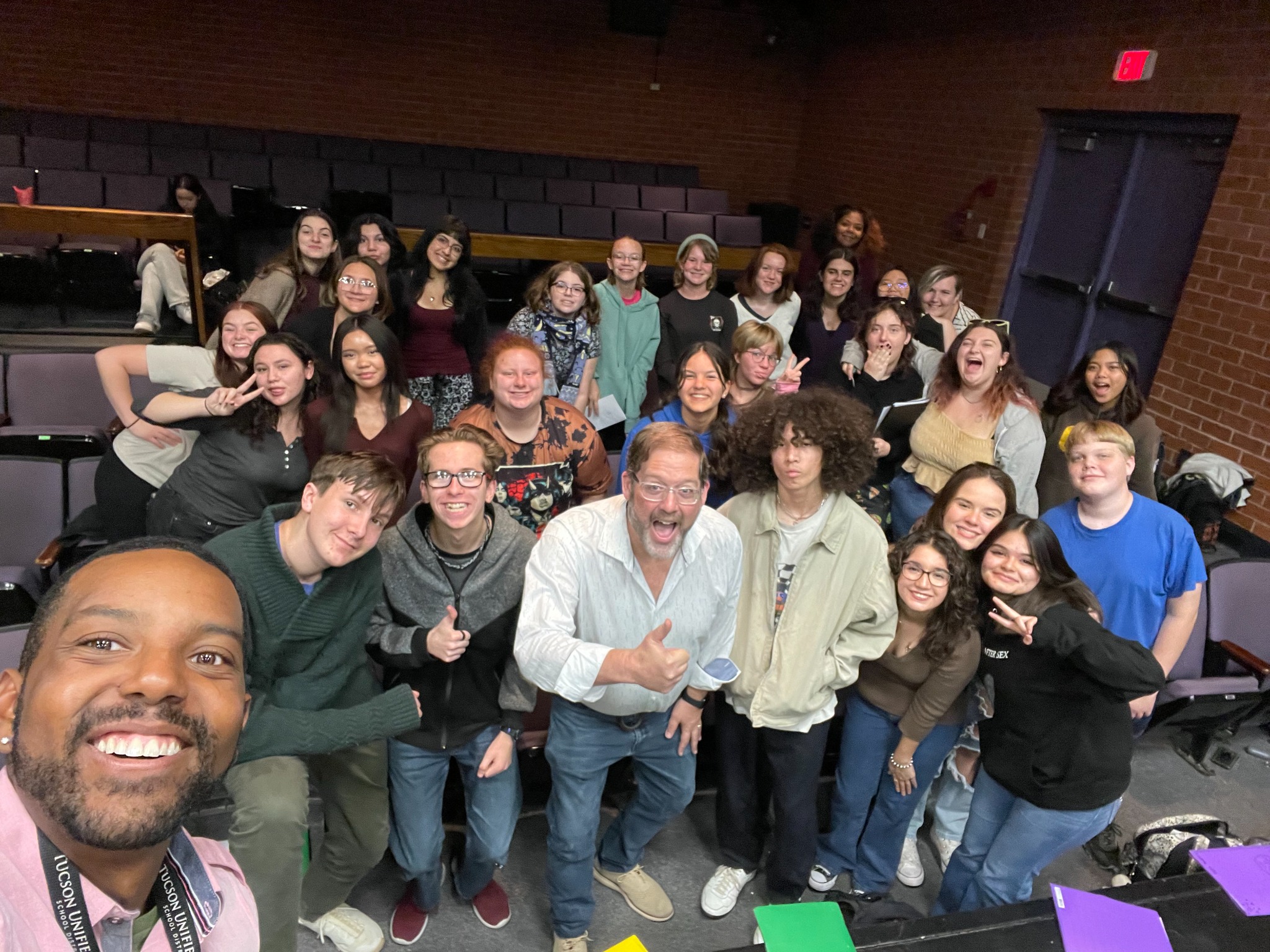 Andrew Stuckey with students