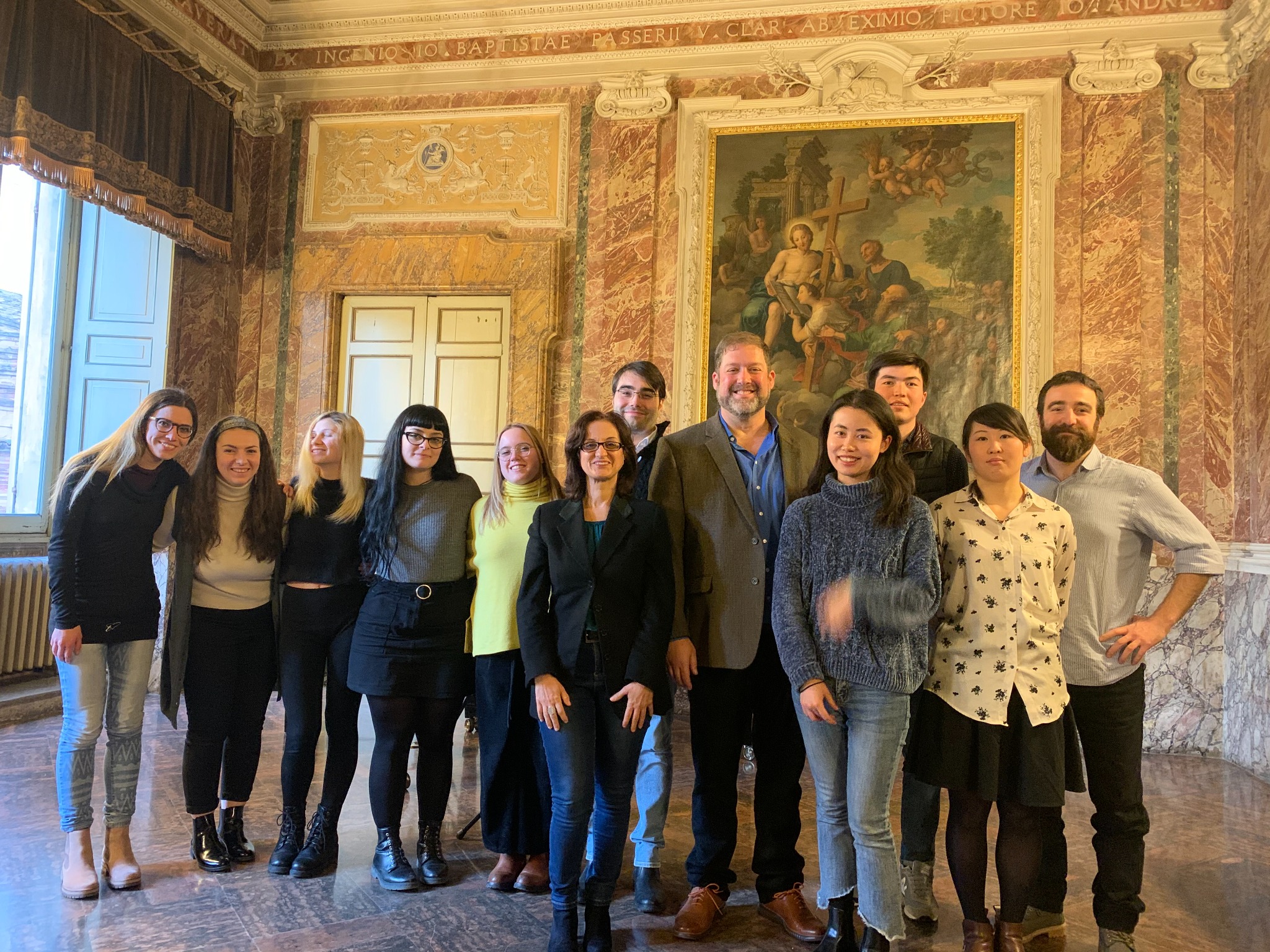 Andrew Stuckey with students and colleagues